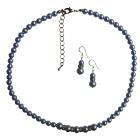 Customized Bridal Wedding Blue Pearls Necklace Blue Gorgeous Jewelry