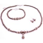 Work with Our Artist Special Order Wedding Fine High Pearls Brown Pearls Necklace Earrings & Bracelet
