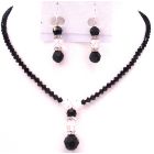 Artisin Jewelry Black & White Crystals Year Eve Party Jewelry Set