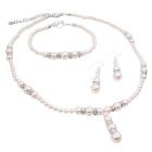 Traditional Ivory Pearls Bridal Bridesmaids Jewelry Set