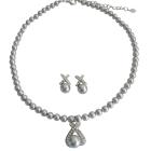 Grey Pearls Collection Customize Wedding Jewelry Necklace Earrings