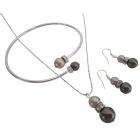 Match Your jewelry with Your Cinamen Mocha Dress Champagne & Brown Pearl Set