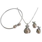 Wedding Gift in Champagne Pearl Elegant Complete Jewelry Set
