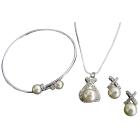 Ivory Pearl Pendant Necklace Earring Cuff Bracelet Irresistible Jewelry