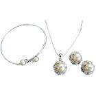 Affordable Bridal Complete Jewelry Ivory Necklace Earring Bracelet