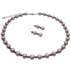Spectacular Attractive Jewelry Platinum Champagne w/ Brown Pearls Set