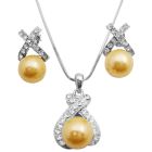 Oyseter Shell Pearl Pendant In Beautiful Yellow Pearl Pendant & Earrings Set