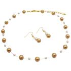 Handmade Jewelry Harvest Gold Pearls Ivory Pearls Gold Chain Jewelry