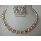 Fashion Jewelry Handcrafted RIch Pearls Swarovski Pearls Bridal Mother Jewelry Bridesmaids w/ Rondells