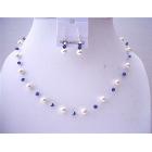 Ab Violet Swarovski Crystals w/ Swarovski White Pearls Custom Your Handcrafted Jewelry Set