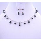 Evening Party Jewelry Mystic Pearls Necklace AB Swarovski Jet Crystals
