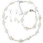 Freshwater Pearls Clear Crystals Bridal Bridesmaid Jewelry Set