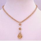 Prom Jewelry Lite Colorado Crystals 4mm Necklace w/ Briollette Pendant