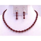 Introducing Swarovski Red Pearls Called Bordeaux Pearls with Siam Red Jewelry Set Wine Color Weding Jewelry Set