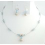 Affordable Customize Jewelry Champagne Pearls Aquamarine Crystals Set
