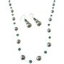 Designer Jewelry Clover Crystals w/ Green Pearls Jewelry Set