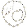 Interwoven Necklace Amethyst Crystals Freshwater Pearls Wedding Set