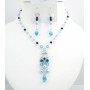 Lite Blue Dark Blue Pearls Aquamarine Crystals Prom Jewelry