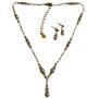 Trendy Fabulous Gold Chained Necklace Set Pearls Crystals