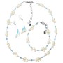 Freshwater Pearls Aquamarine Crystals Wedding Jewelry Set