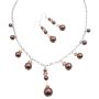 Inexpensive Brown Pearls Necklace Set For Prom Wedding