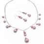 Romantic Rose Crystals & Pink Pearls Bridesmaid Necklace Set