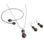 Alluring Burgundy Pearls Prom Jewelry Necklace Earrings Set