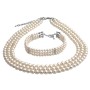 Customize Own Style Bridal Party White Pearls Three Stranded Necklace