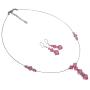 Rose Crystals Jewelry Set Pink Necklace Set