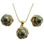 Lowest Price High Quality Green Pearl Pendant Jewelry Set