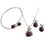 Attractive Bridesmaid Jewelry Set with Bracelet In Bordeaux Pearls