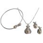 Holiday Gift Champagne Pearls Elegant Complete Jewelry Set