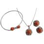 Coral Pearl Pendant Necklace Earring Bracelet Mother's Gift Jewelry