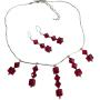 Bridal Jewelry for the Wedding Ceremony - Exclusively Weddings Genuine Garnet Crystal Bridal Sterling Silver Necklace Set Handmade