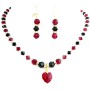 Handmade Jewelry In Siam Red Jet Golden Shadow Party Wear Necklace Set