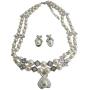 Crystal Dreams Double Stranded Pearl & Swarovski Crystal Chokers Genuine Cream Pearl w/ Handcrafted Jewelry
