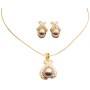 Bronze Pearl Pendant Necklace Set Gold Plated Jewelry Set