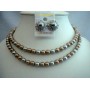 Double Stranded Pearl Necklace For Moms Brides & Bridesmaid Necklace Set Genuine Swarovski Pearl Handcrafted Jewelry Set