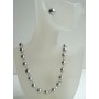 Clear Crystals & Grey Pearls w/ Grey Necklace Stud Earrings