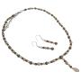 Briolettes Drop Jewelry Brown Pearls Crystals Necklace Set