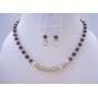 Maroon Pearls Jewelry w/ Smoked Topaz 2X Crystals