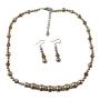 Pearls & Crystals Bronze Pearls Smoked Topaz Necklace Set