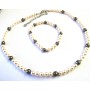 Flower Girl Ivory & Brown Pearls Necklace & Bracelet Jewelry