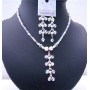 White Pearls AB Crystals Drop Necklace Earrings Jewelry Set