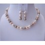 Cream Bronze Peach Pearls Handcrafted Jewelry Silver Rondell