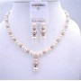 Ivory w/ Champagne Pearls Bridal Bridmemaids Jewelry