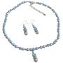 Blue Aquamarine Pearls Aquamarine Crystals Wedding Jewelry