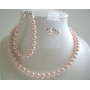 Lite Pink 8mm Pearls Bridesmaid Jewelry Handcrated Set