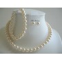 Ivory Pearls 8mm Earrings Bracelet Bridal Pearls Jewelry Set