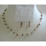 Bronze Pearls Wedding Jewelry Set with Smoked Topaz Crystals